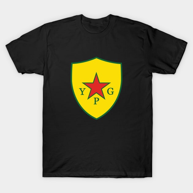 Kurdish YPG People's Protection Units Patch T-Shirt by Beltschazar